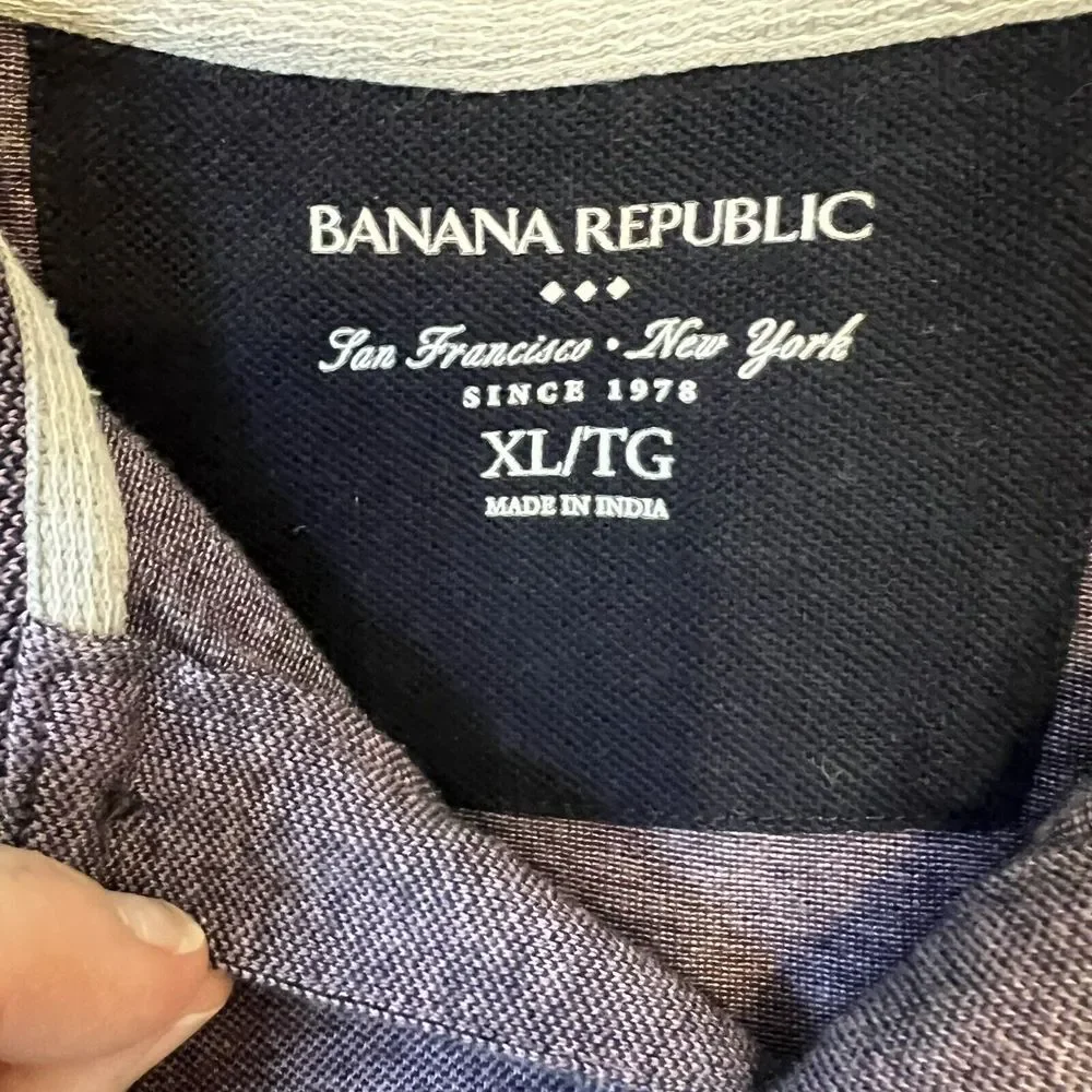 Banana Republic Polo Shirt‎ Men Extra Large Purple Short Sleeve Outdoor Casual